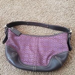 Coach Signature Mini C Canvas & Leather Purse